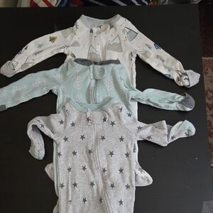 Cloud Island Kids Footies - Gray, Blue, and White